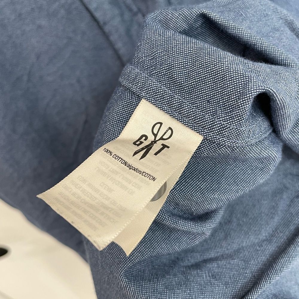 Goodthreads 100% Cotton Blue Short Sleeve Slim Button Down Shirt Men’s Size M - Picture 4 of 6